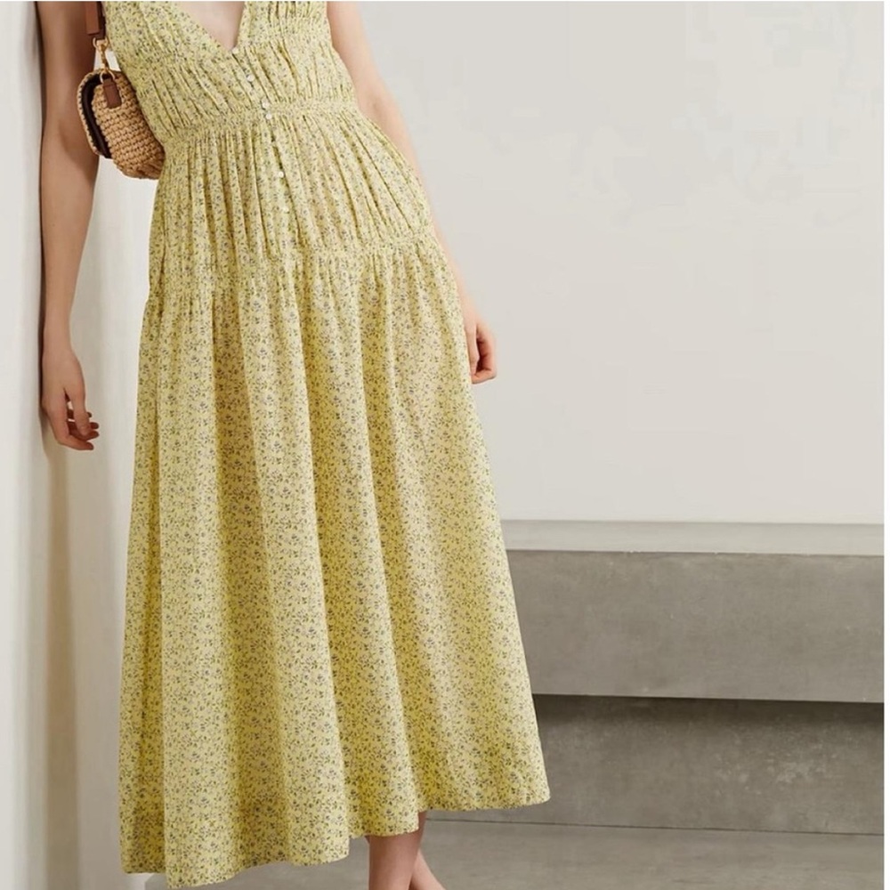 DOEN Irina Dress Moonflower Floral Print Yellow medium - Picture 2 of 9